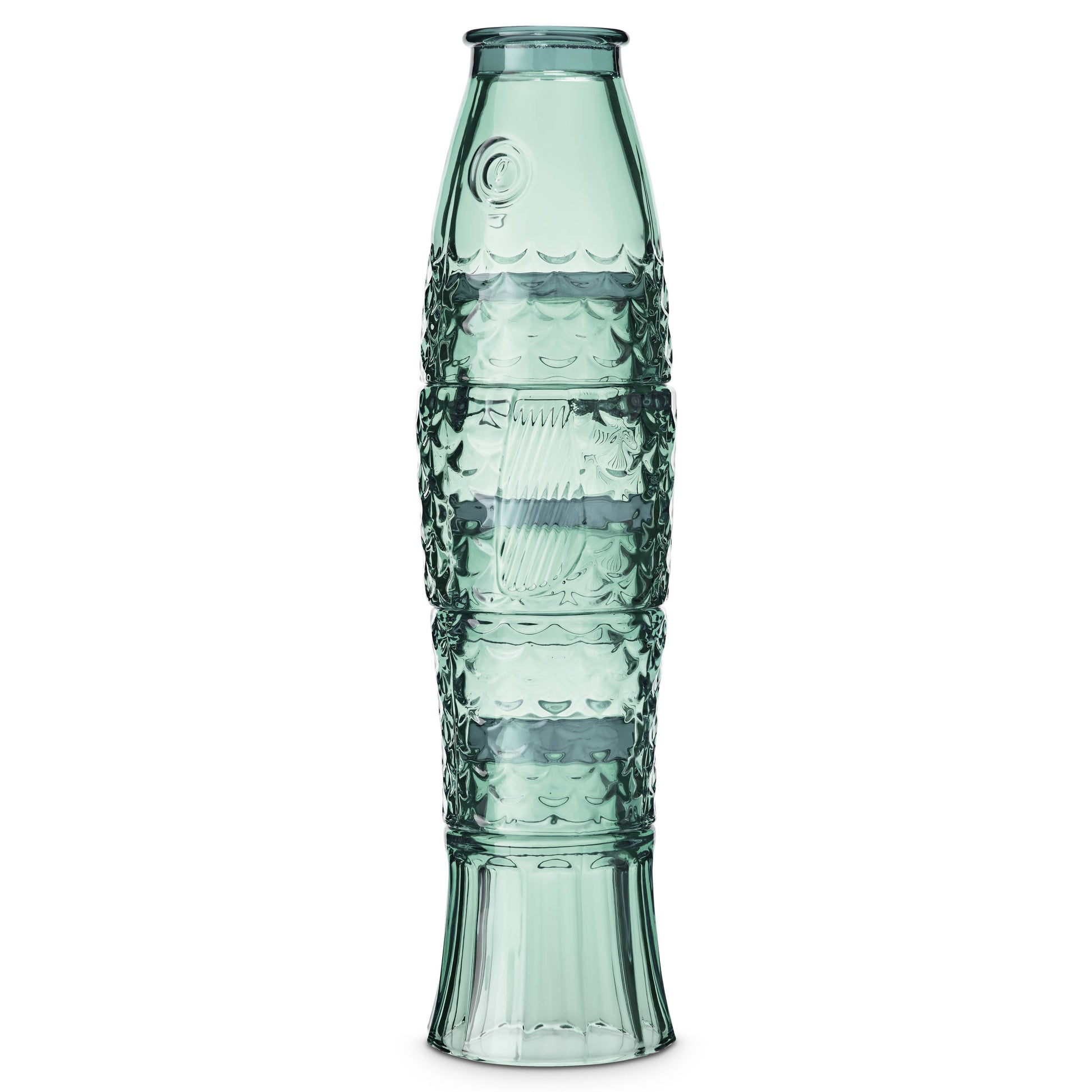 Decorative fish glasses with intricate patterns on a white background