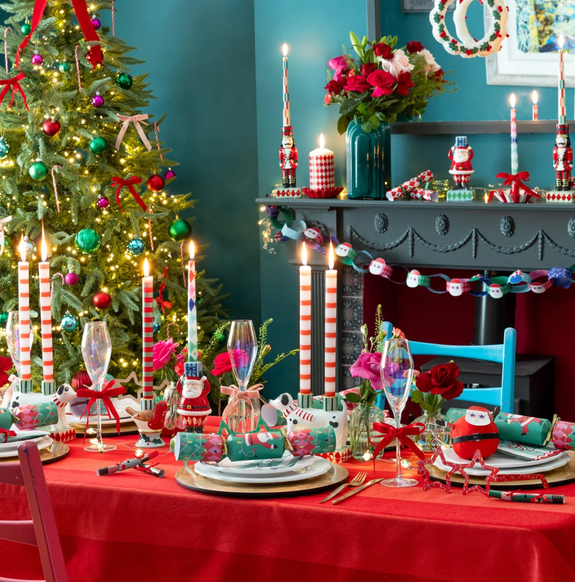 Hand-Painted Santa Candle Holder