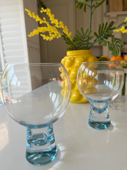 Blue Base Round Glasses | Handmade Stylish Drinkware