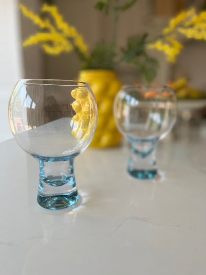 Blue Base Round Glasses | Handmade Stylish Drinkware