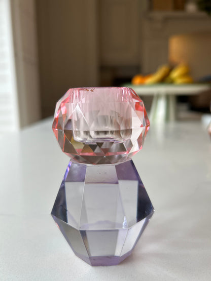 Coloured glass candle holder | Glam Home Decor