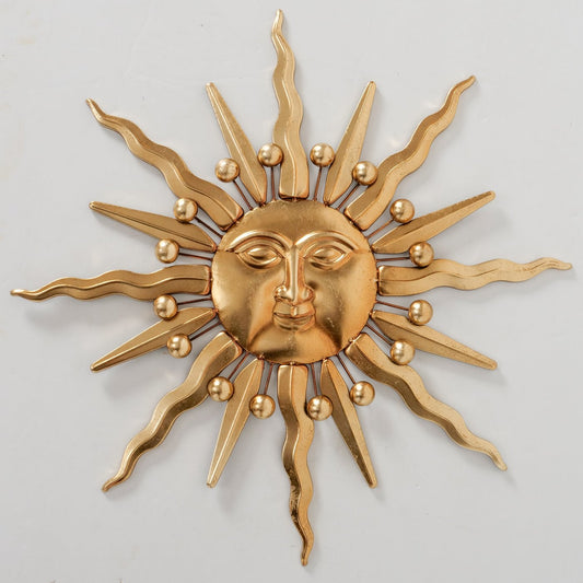 Gold Sun Wall Art | Decorative Iron Sun Wall Hanging