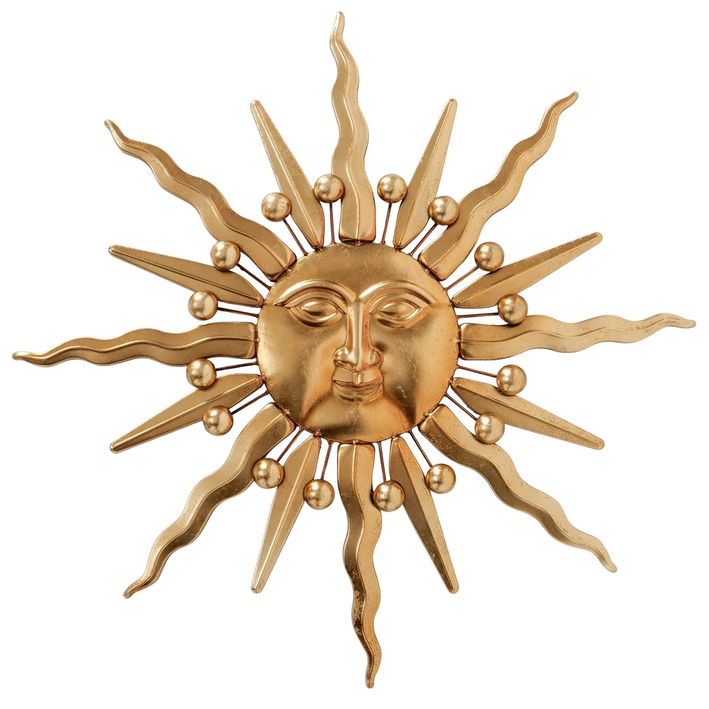 Gold Sun Wall Art | Decorative Iron Sun Wall Hanging
