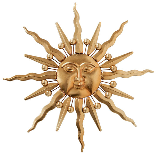 Gold Sun Wall Art | Decorative Iron Sun Wall Hanging