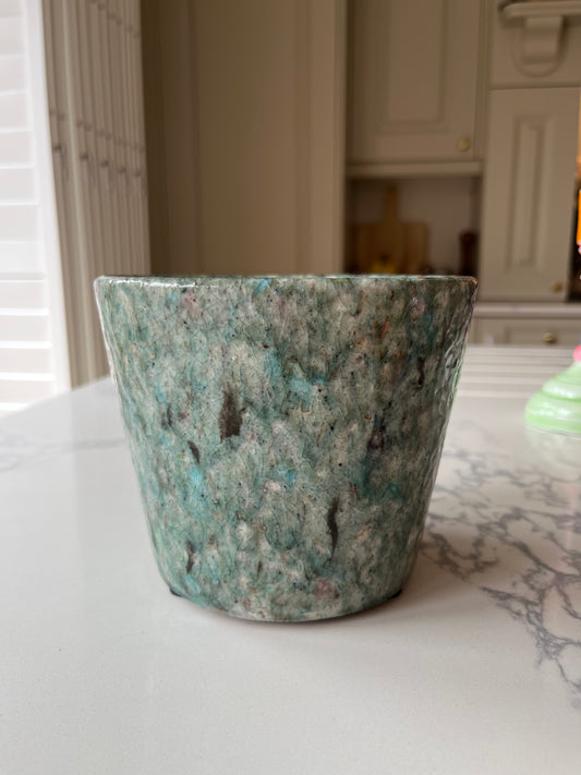 Green glass glazed terracotta planter | Unique Ceramic Plant Pot for Home & Gifting