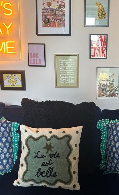 Influence Cushion – Life is Beautiful | Green 40x40cm Decorative Cushion