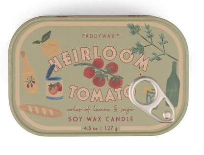 Bistro Tomato Printed Tin Candle | 4.5oz / 127g Two-Wick Candle in Heirloom Tomato