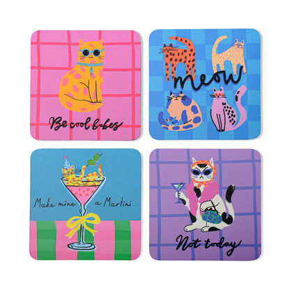 The Cat Lover Coasters Set of 4 | Novelty Coasters, Cat Lover Gift