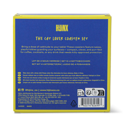 The Cat Lover Coasters Set of 4 | Novelty Coasters, Cat Lover Gift