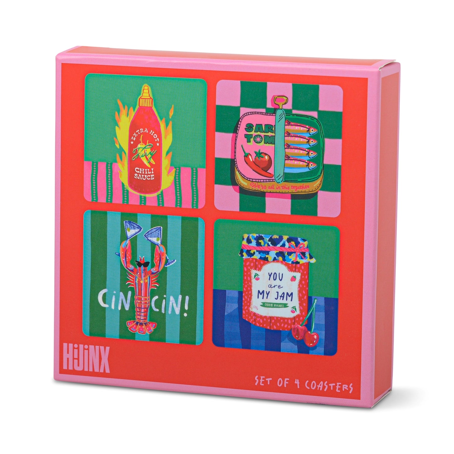 The Foodie Coasters Set of 4 | Novelty Coasters, Foodie Gift