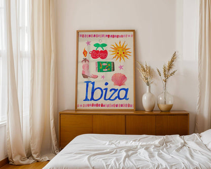 Ibiza Travel Trinket Print | A4 Holiday Art Print