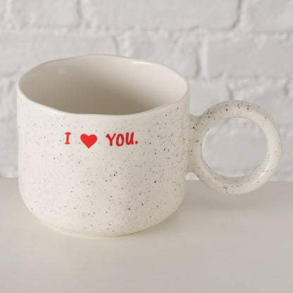 Jumbo I Love You Mug | Speckled Mug with Heart Detail