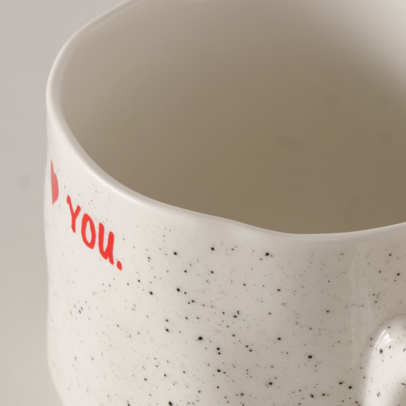 Jumbo I Love You Mug | Speckled Mug with Heart Detail