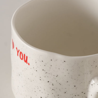 Jumbo I Love You Mug | Speckled Mug with Heart Detail