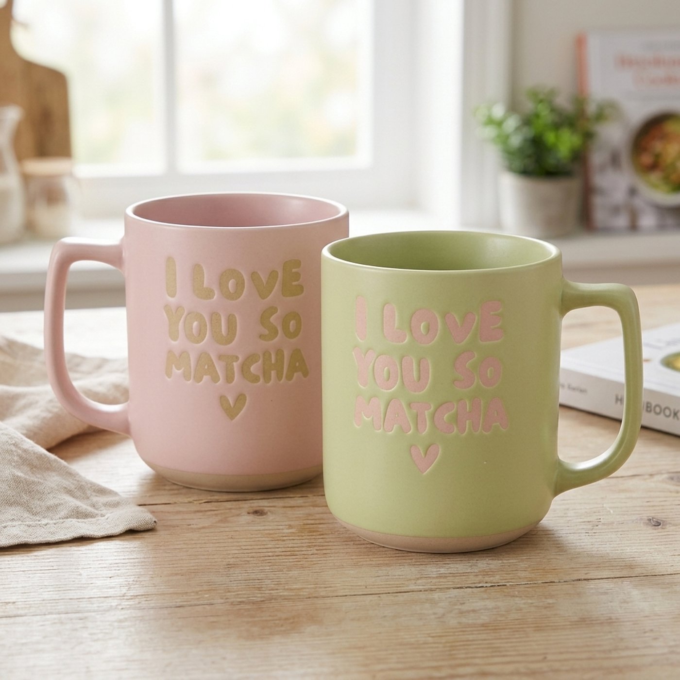 I Love You So Matcha Mug | Pink or Green Breakfast Mug