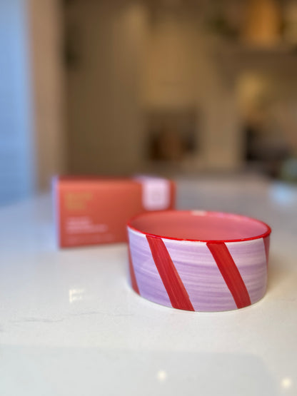 The Izzy Wine Coaster | Striped Ceramic Drinkware