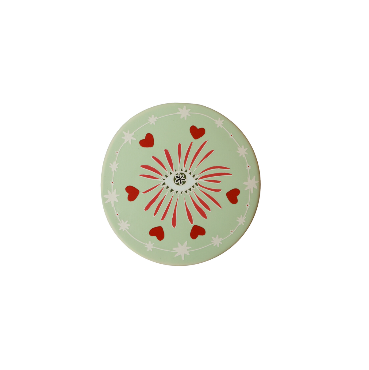 Jar with Eye & Hearts | Ceramic Storage Jar