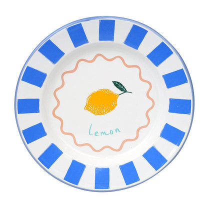 Bon Appétit Lemon Enamel Plate | Citrus-Inspired Tableware