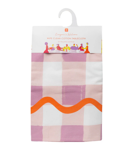 Lilac Gingham Reusable Tablecloth | Cotton Picnic Tablecloth