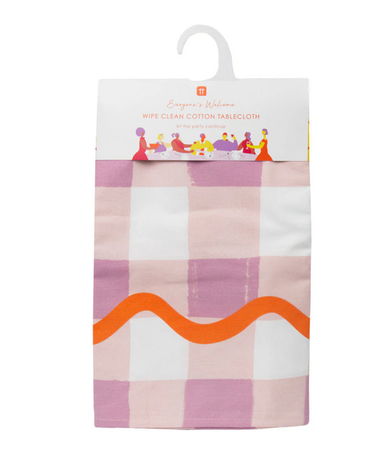 Lilac Gingham Reusable Tablecloth | Cotton Picnic Tablecloth