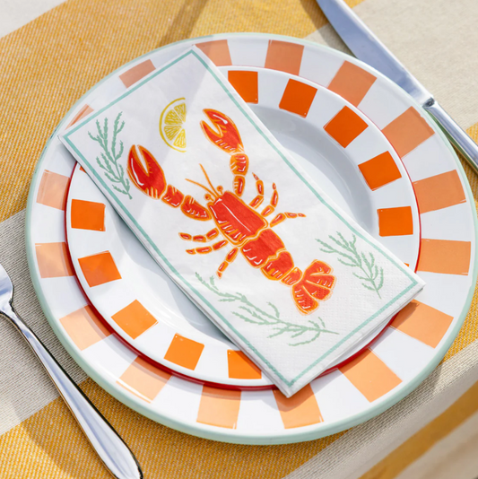 Lobster Long Lunch Paper Napkins 16 Pack | Coastal Table Napkins