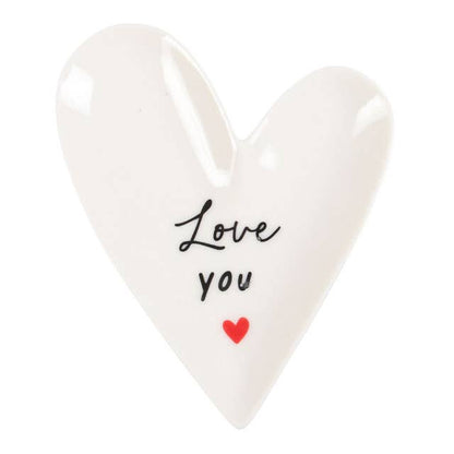 Heart-Shaped Trinket Dish – "Love You" – Gift for Friend or Partner