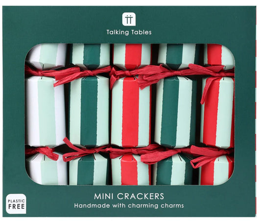 Bon Noel Mini Christmas Crackers | Elegant Small Table Crackers – Pack of 6