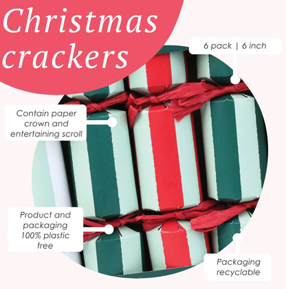 Bon Noel Mini Christmas Crackers | Elegant Small Table Crackers – Pack of 6