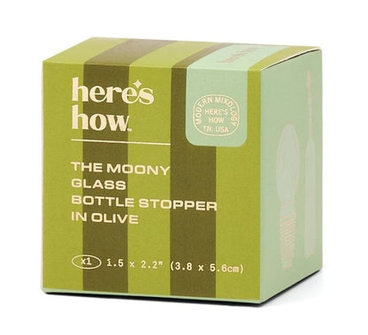 Moony Wine Bottle Stopper | Contemporary Glass Barware