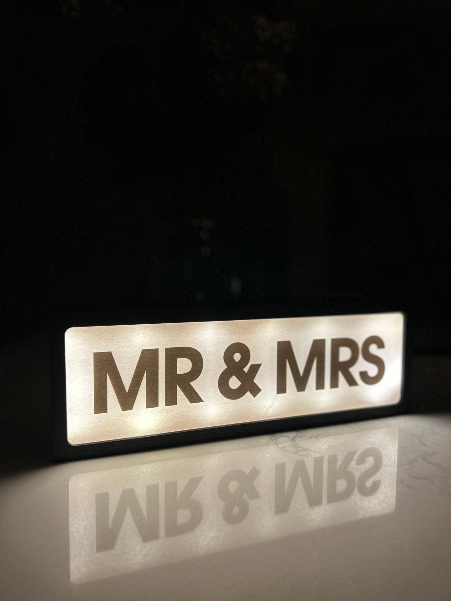 Mr & Mrs LED Lightbox | Fun Ambient LED Sign for Home or Office
