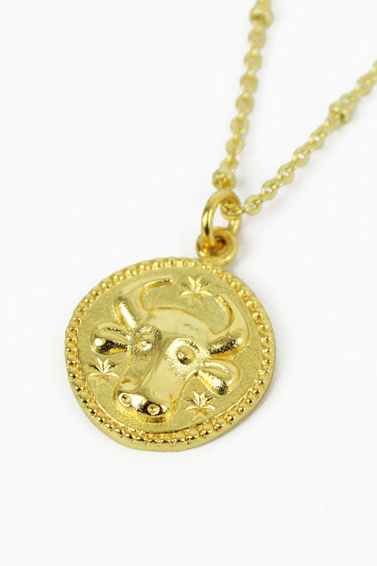 Taurus Zodiac Necklace | 18ct Gold Plated Bull Star Sign Pendant