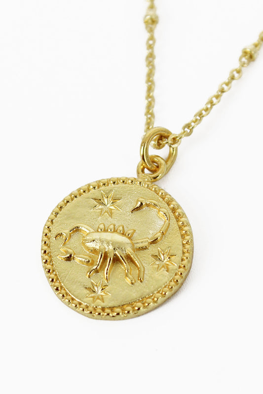 Scorpio Zodiac Necklace | 18ct Gold Plated Gold Scorpion Star Sign Pendant