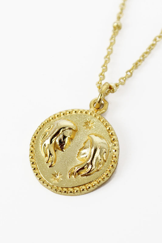 Gemini Zodiac Necklace | 18ct Gold Plated Twins Star Sign Pendant