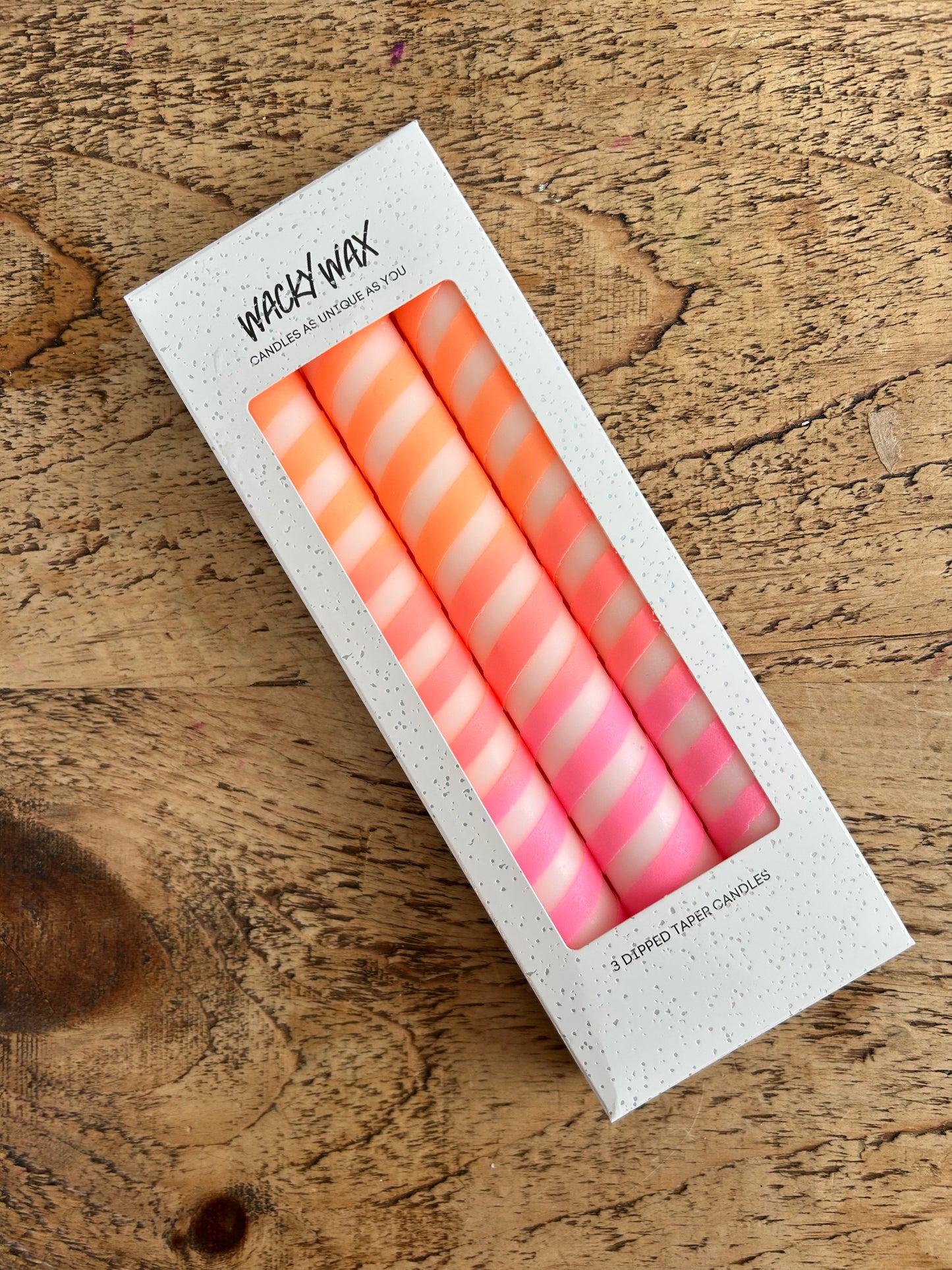 Neon Ombre Spiral Candles | Set of 3 Colourful Taper Candles