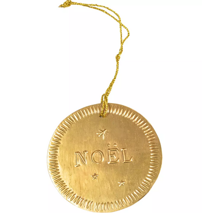 Noel Gold Hanging Christmas Decoration | Classic Gold Metal Tree Ornament