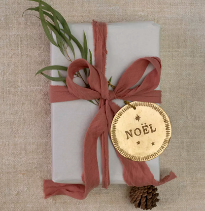 Noel Gold Hanging Christmas Decoration | Classic Gold Metal Tree Ornament