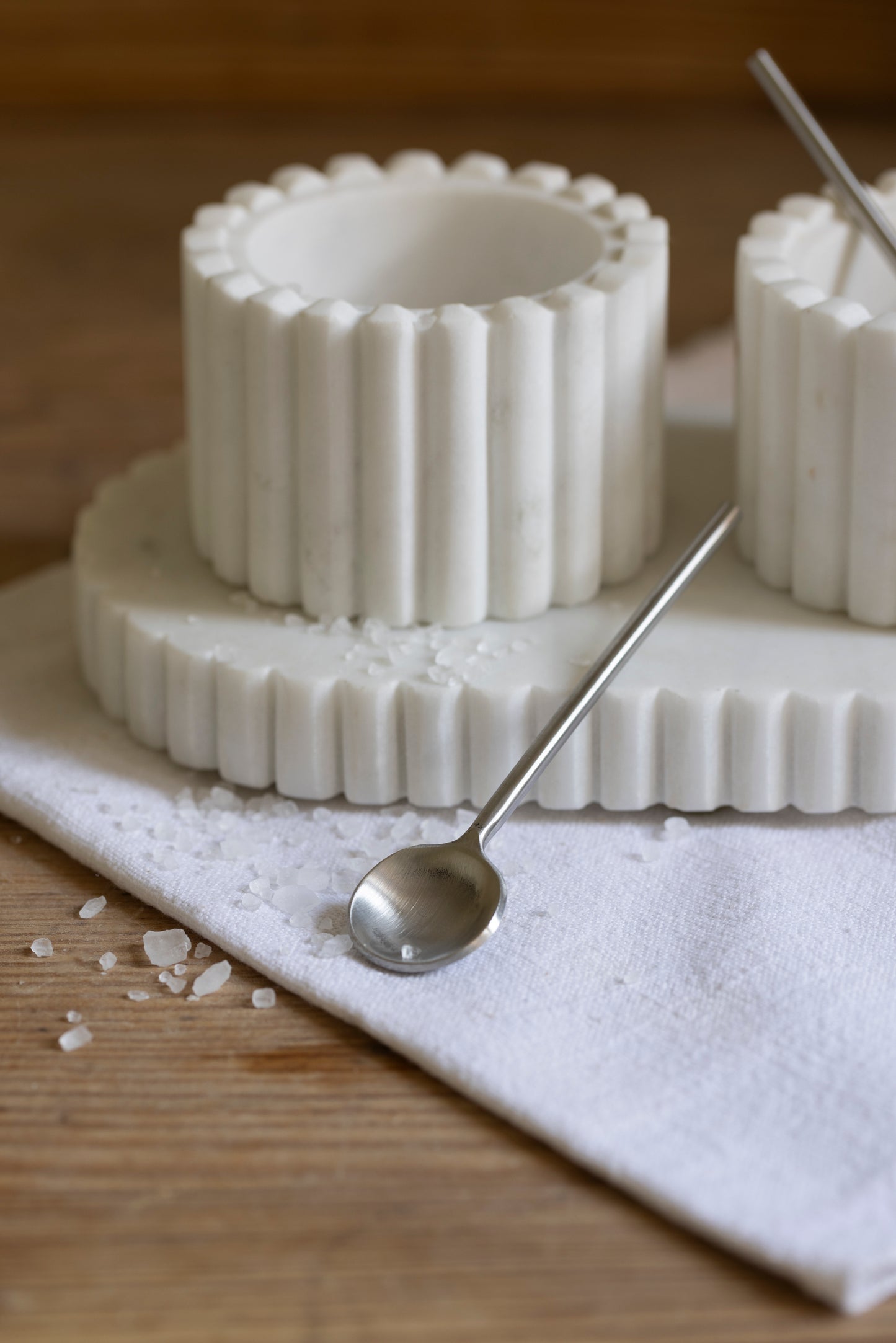 Marble Pinch Pots with Tray | Salt & Pepper Pots