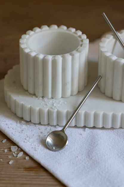 Marble Pinch Pots with Tray | Salt & Pepper Pots