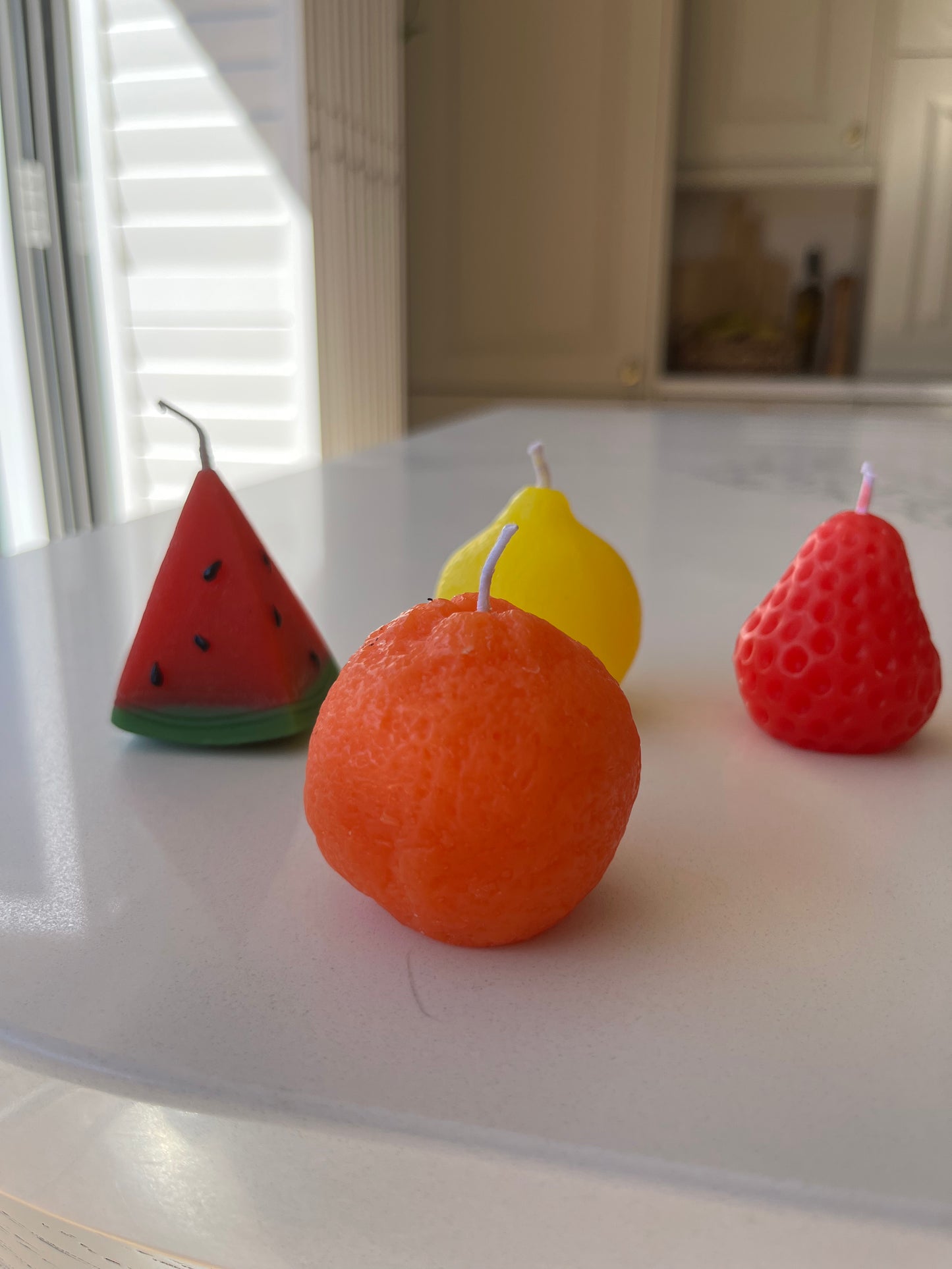 Tutti Frutti Fruit-Shaped Candle Set | 4 Unscented Decorative Candles