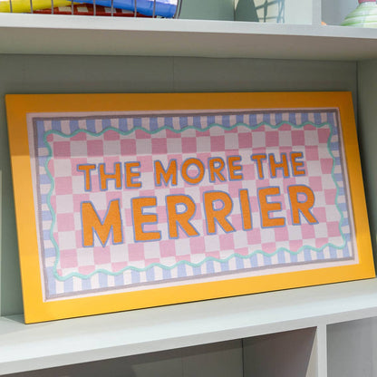 The More the Merrier Framed Fabric Print | Textile wallhanging
