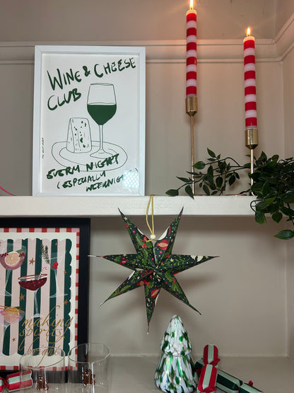 Red Stripe Glow Candles | Festive Striped Candle Set (Pack of 4)