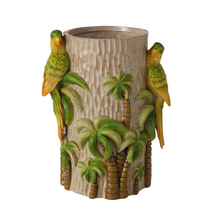 Handpainted Parrot Vase | Statement Tropical Vase