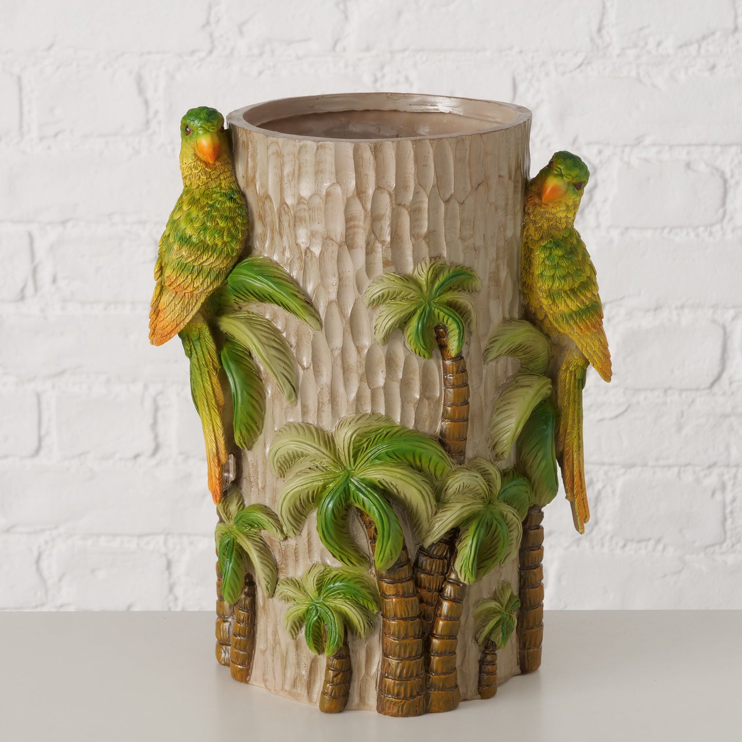 Handpainted Parrot Vase | Statement Tropical Vase