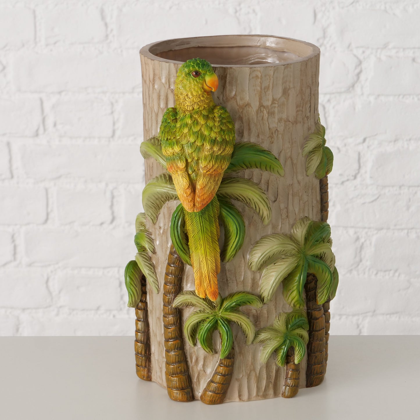 Handpainted Parrot Vase | Statement Tropical Vase