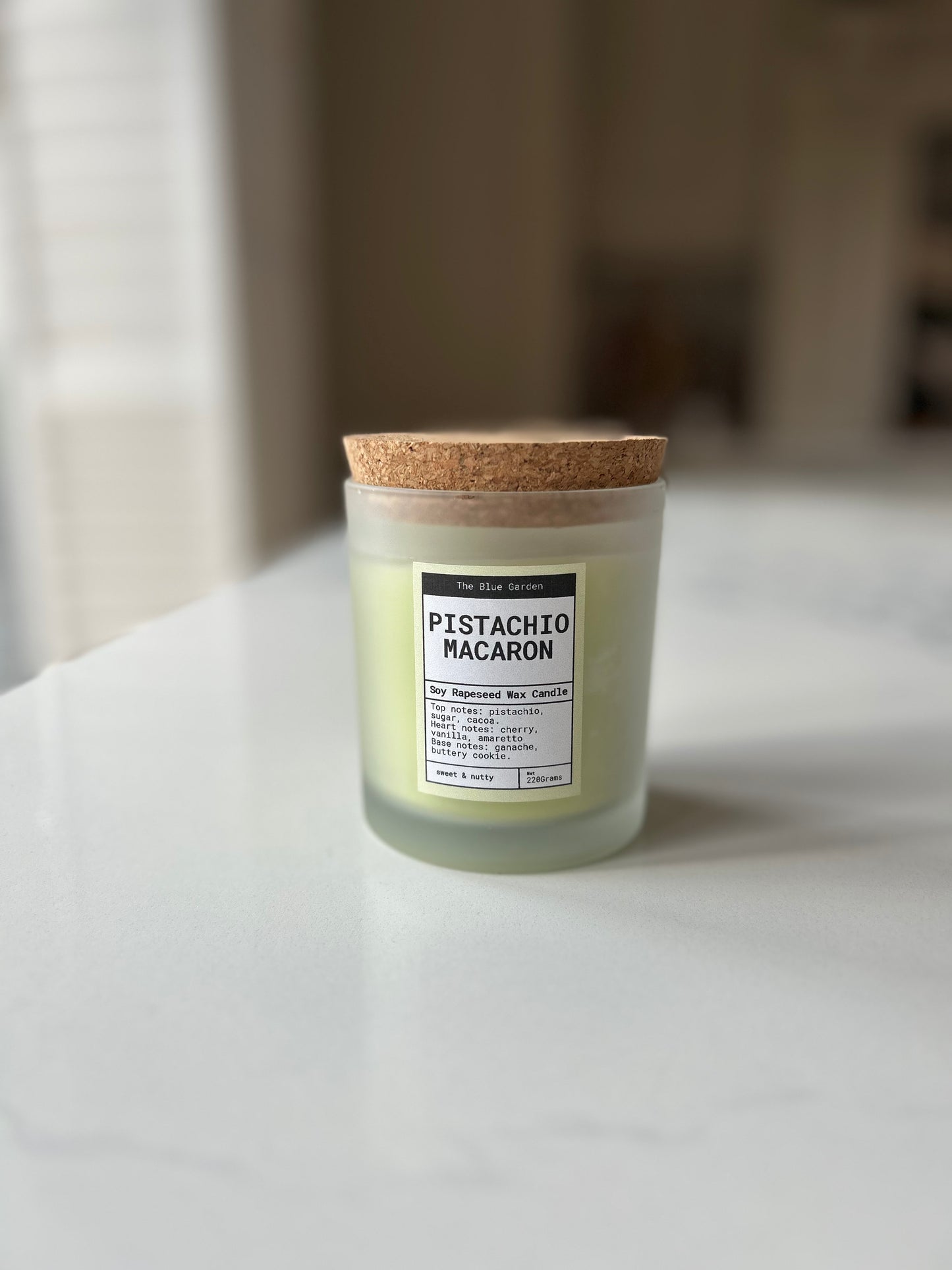 Pistachio Macaron Candle | Luxury Hand-Poured Candle