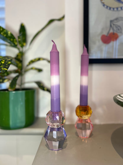 Purple Colour Block Candles Set of 3 | Gift Boxed Candles