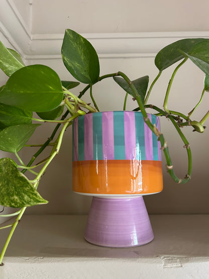 Purple, Orange & Blue Planter Pot | Colourful Plant Pot