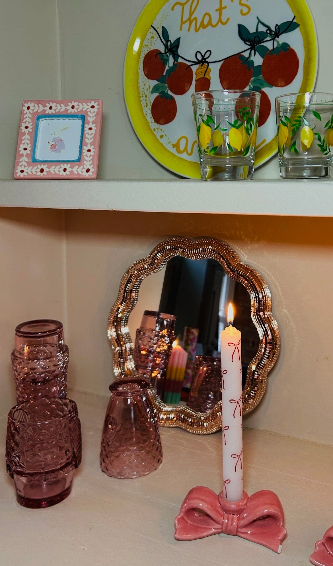 Rose Gold Disco Mirror | Wavy Scallop Edge Wall Mirror