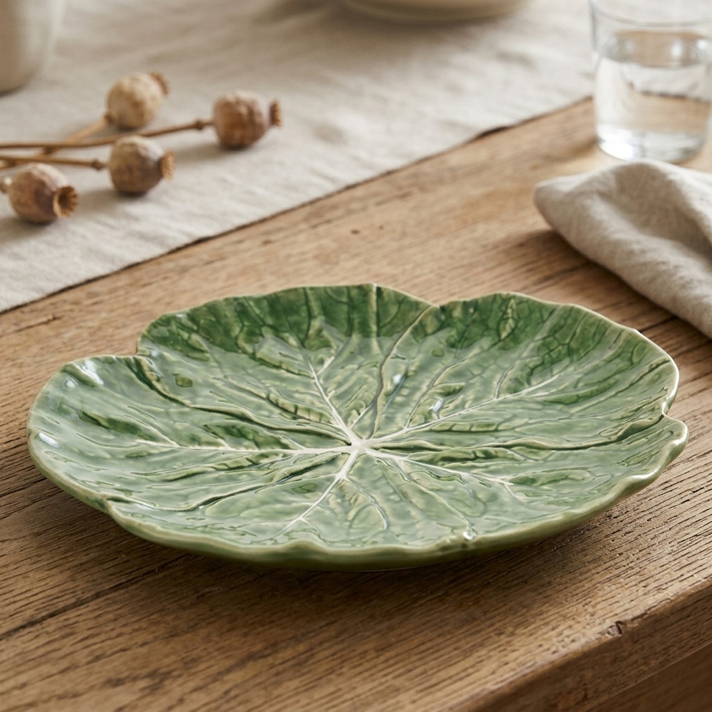 Round Cabbage Plate | Decorative Botanical Side Plate