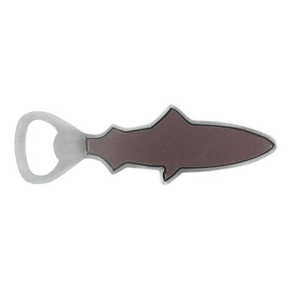 Fish-shaped bottle opener on a white background